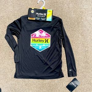 Hurley, Youth, UPF, Long Sleeve, Black, Swim Top, Size 5/6